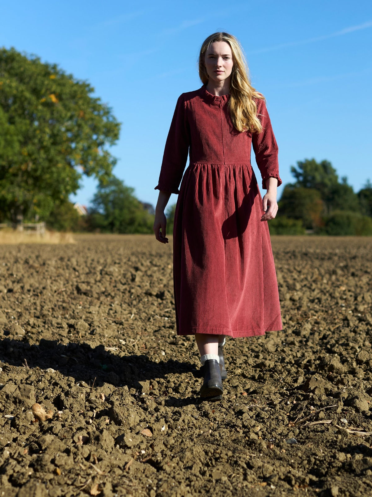 Edie Dress in Rosewood Corduroy