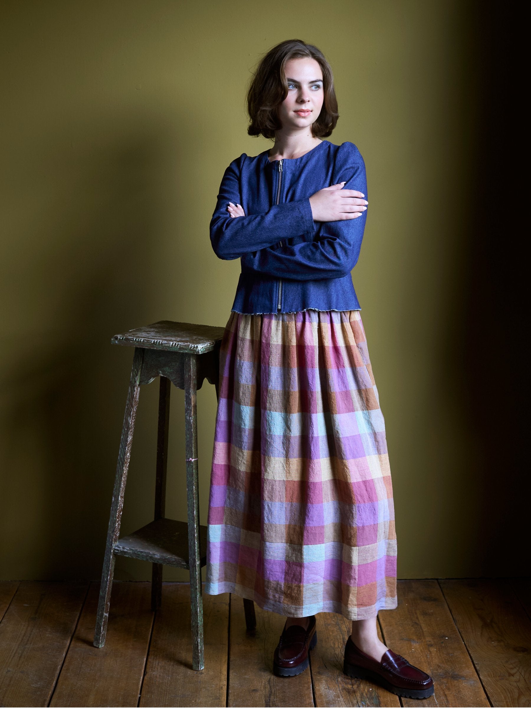 Irish Linen Check Skirt | Made in England | Justine Tabak