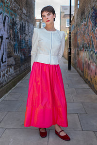 Bobbie Skirt in Shocking Pink Silk