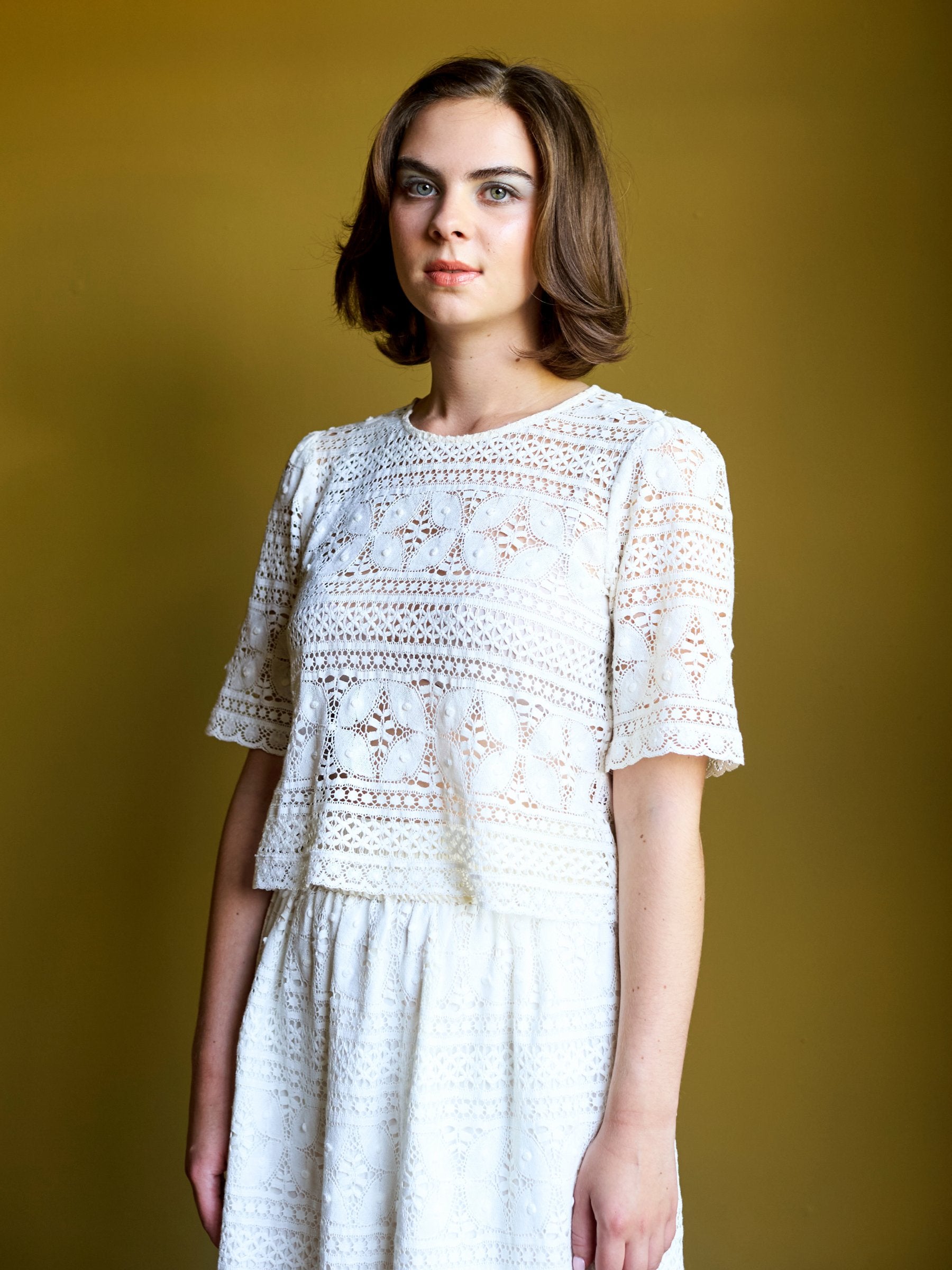 The Nottingham Lace Top in Pearl