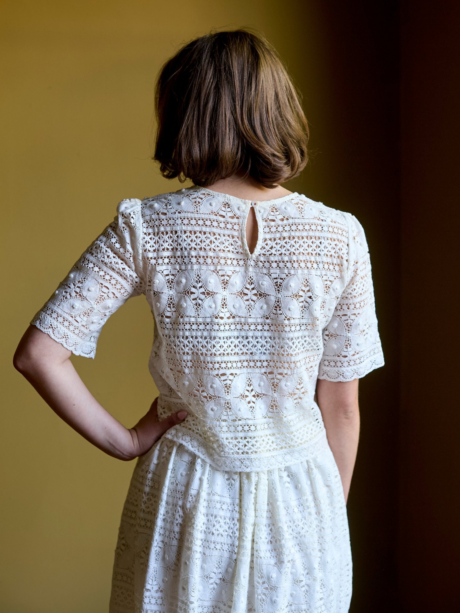 The Nottingham Lace Top in Pearl