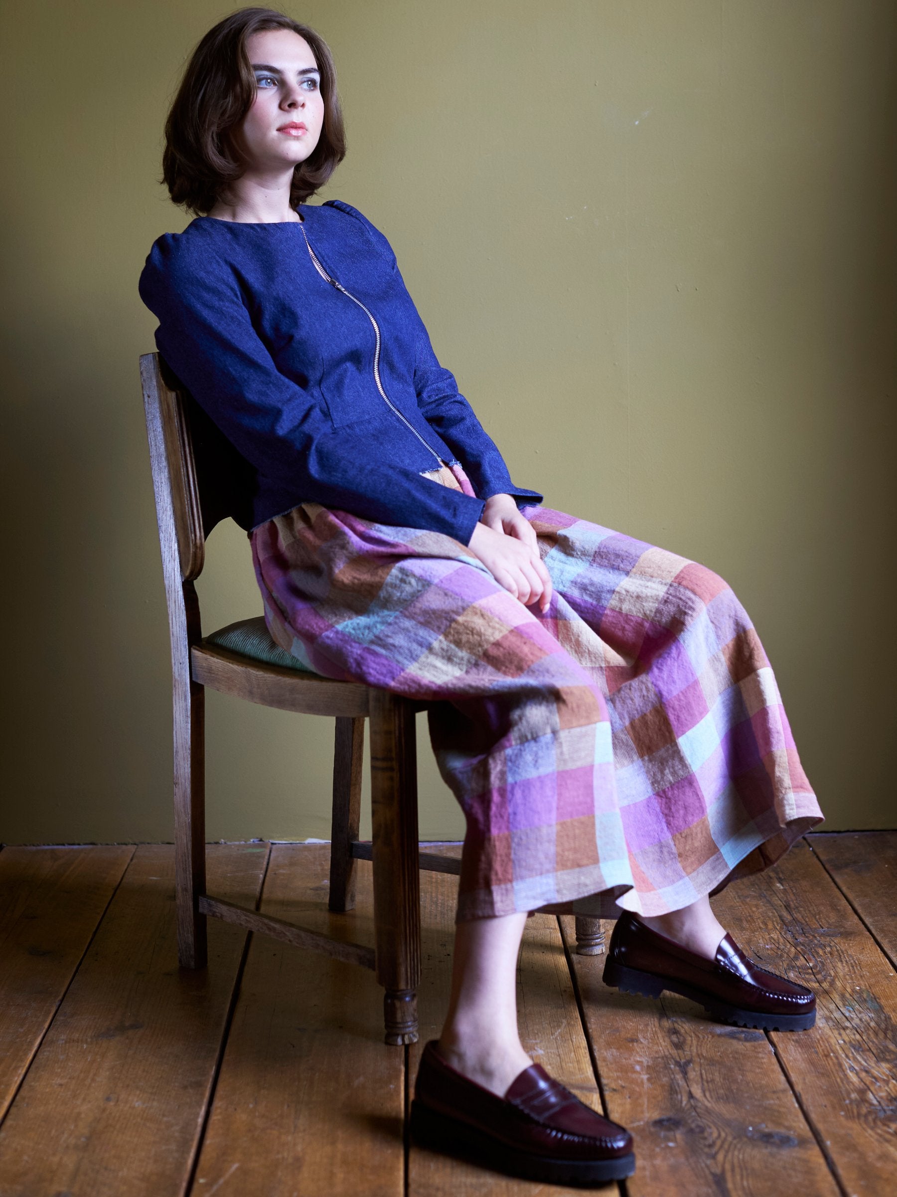 Irish Linen Check Skirt | Made in England | Justine Tabak