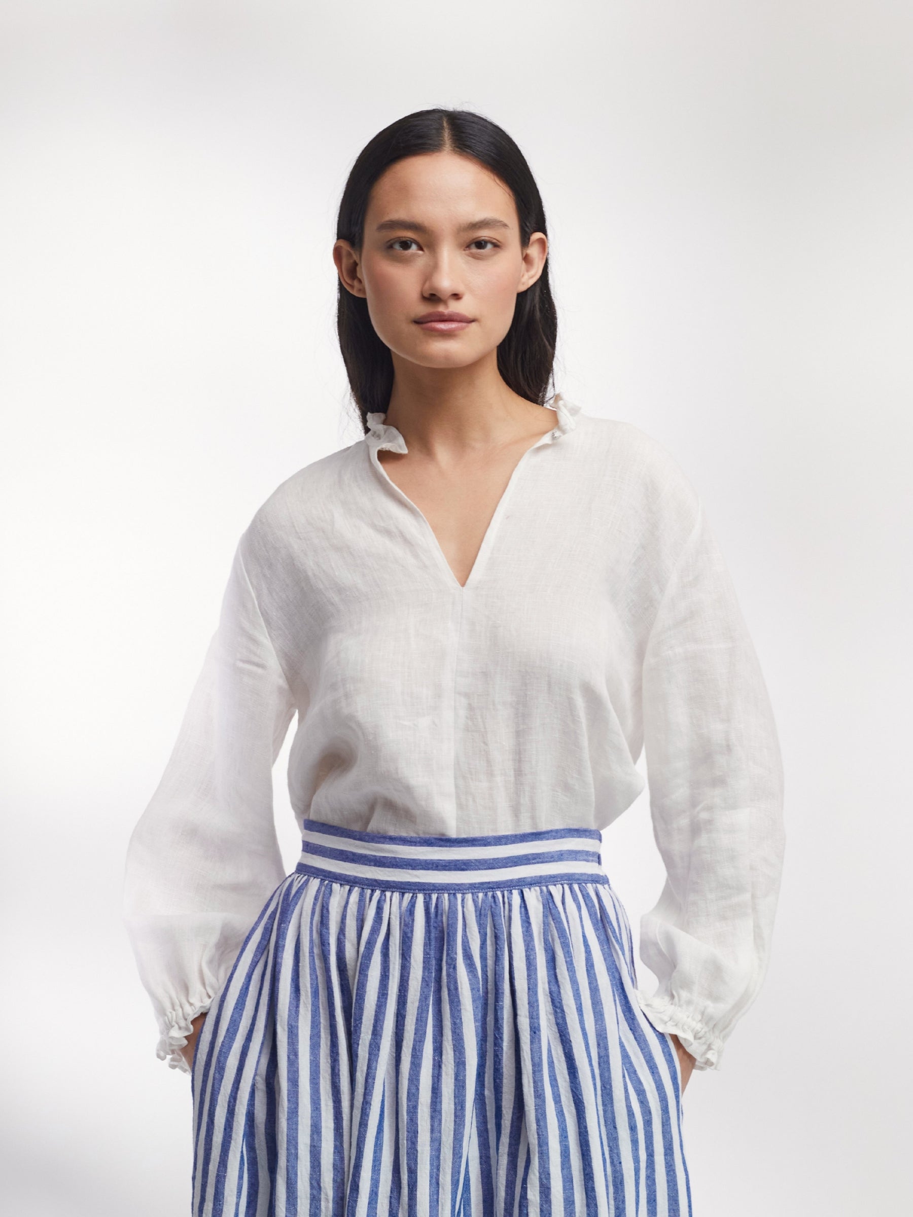Dover Top in Milk Linen