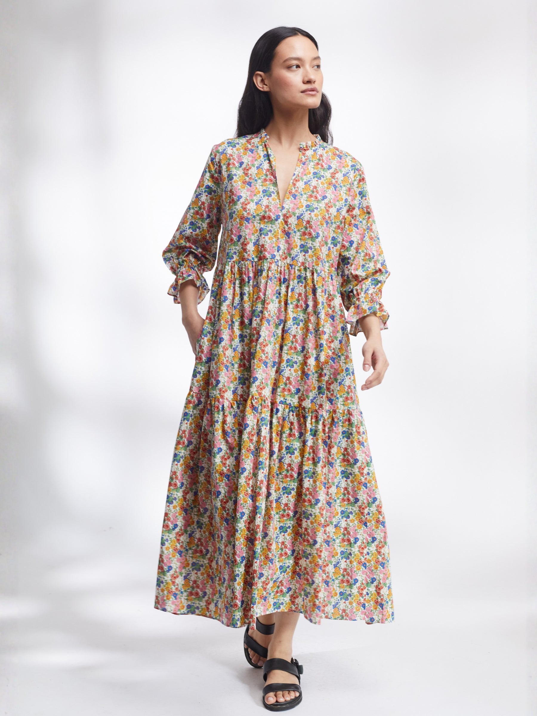 Tiered Maxi Dress in Liberty Tana Lawn | Made in England | Justine Tabak