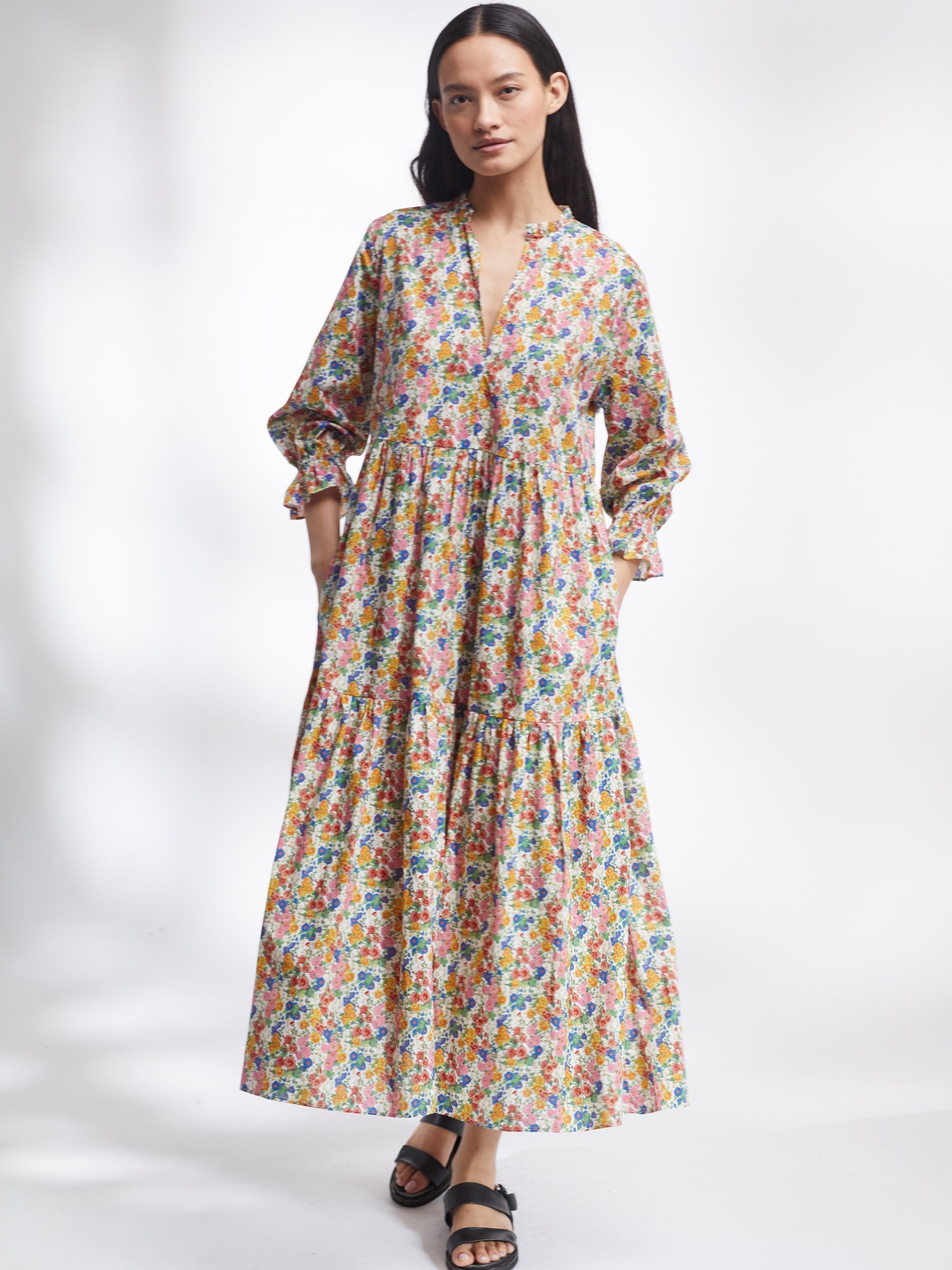 Tiered Maxi Dress in Liberty Tana Lawn | Made in England | Justine Tabak