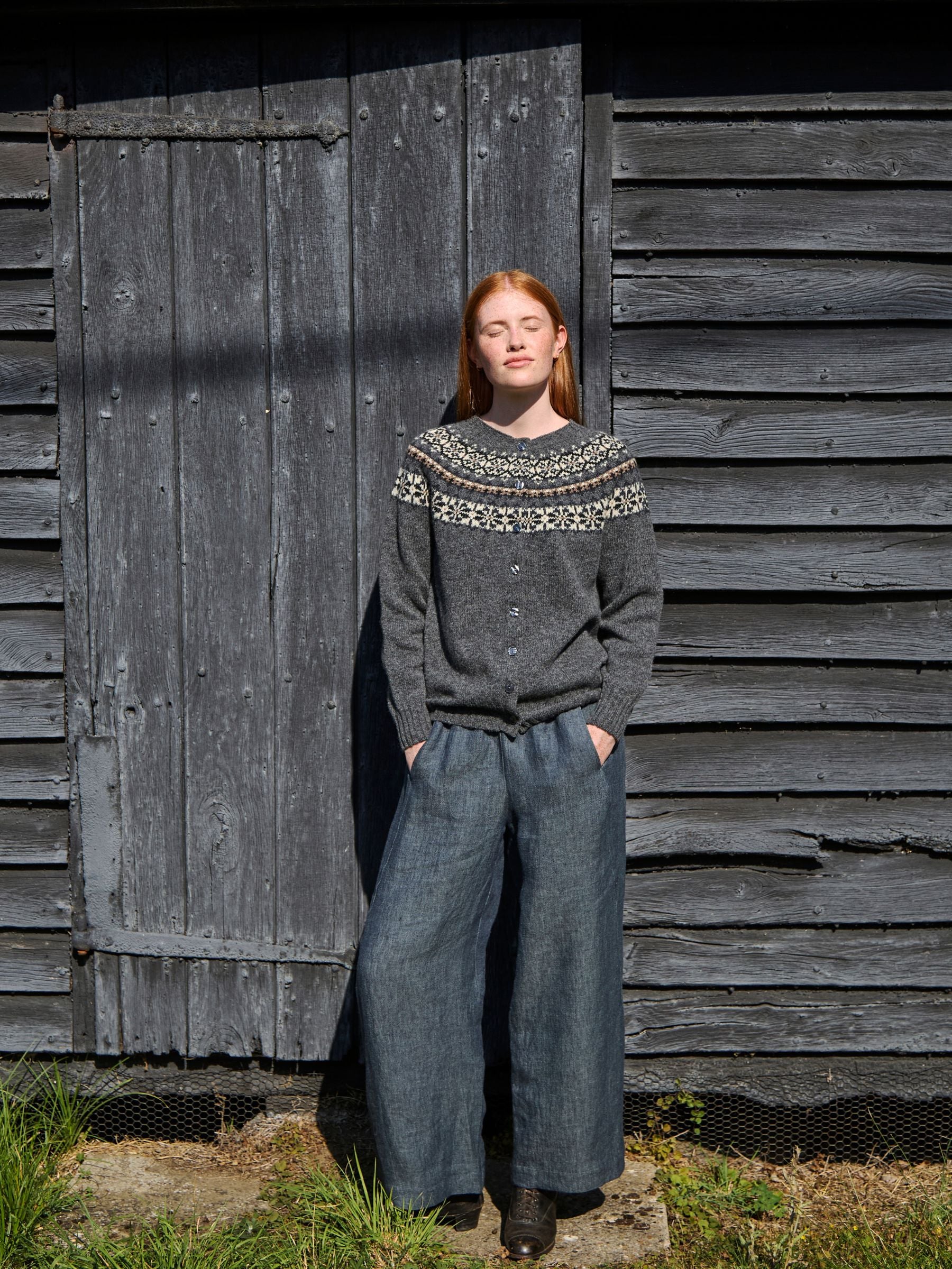 Hove Trouser in Ink Irish Linen Twill