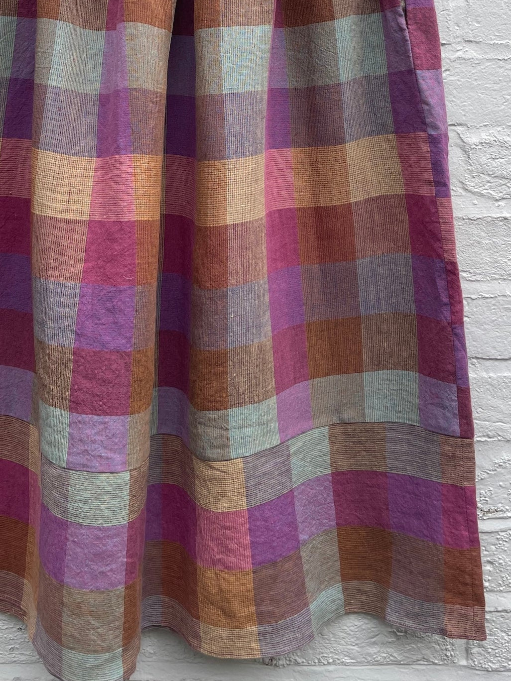Bobbie Skirt in Irish Linen Blanket Check