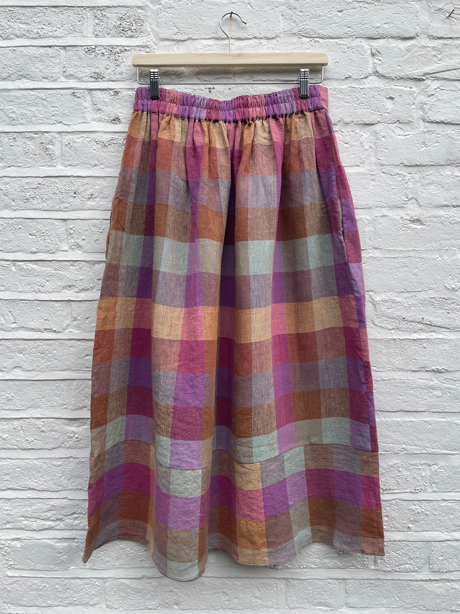 Bobbie Skirt in Irish Linen Blanket Check