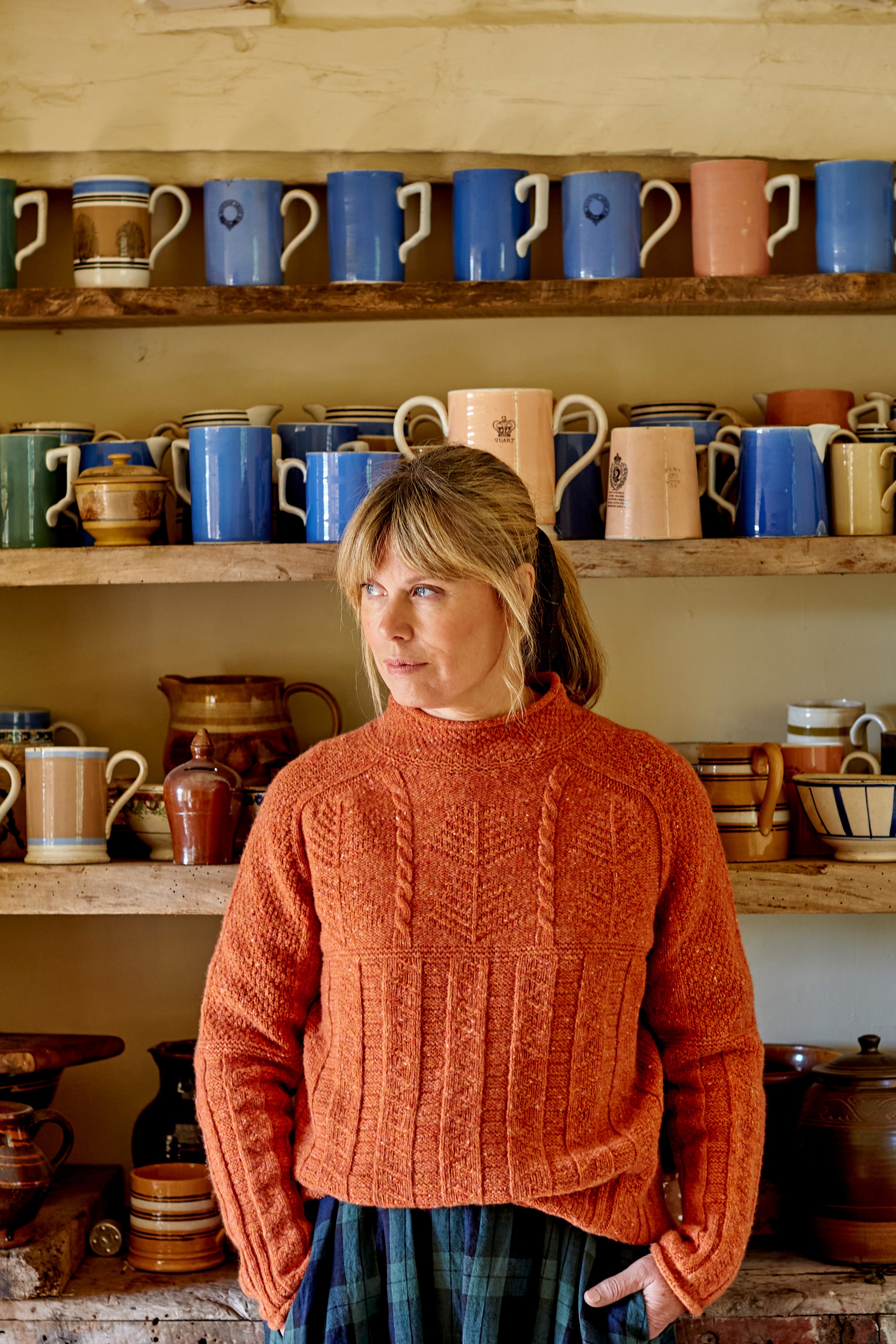 Gansey Jumper in Marmalade Nep, LARGE