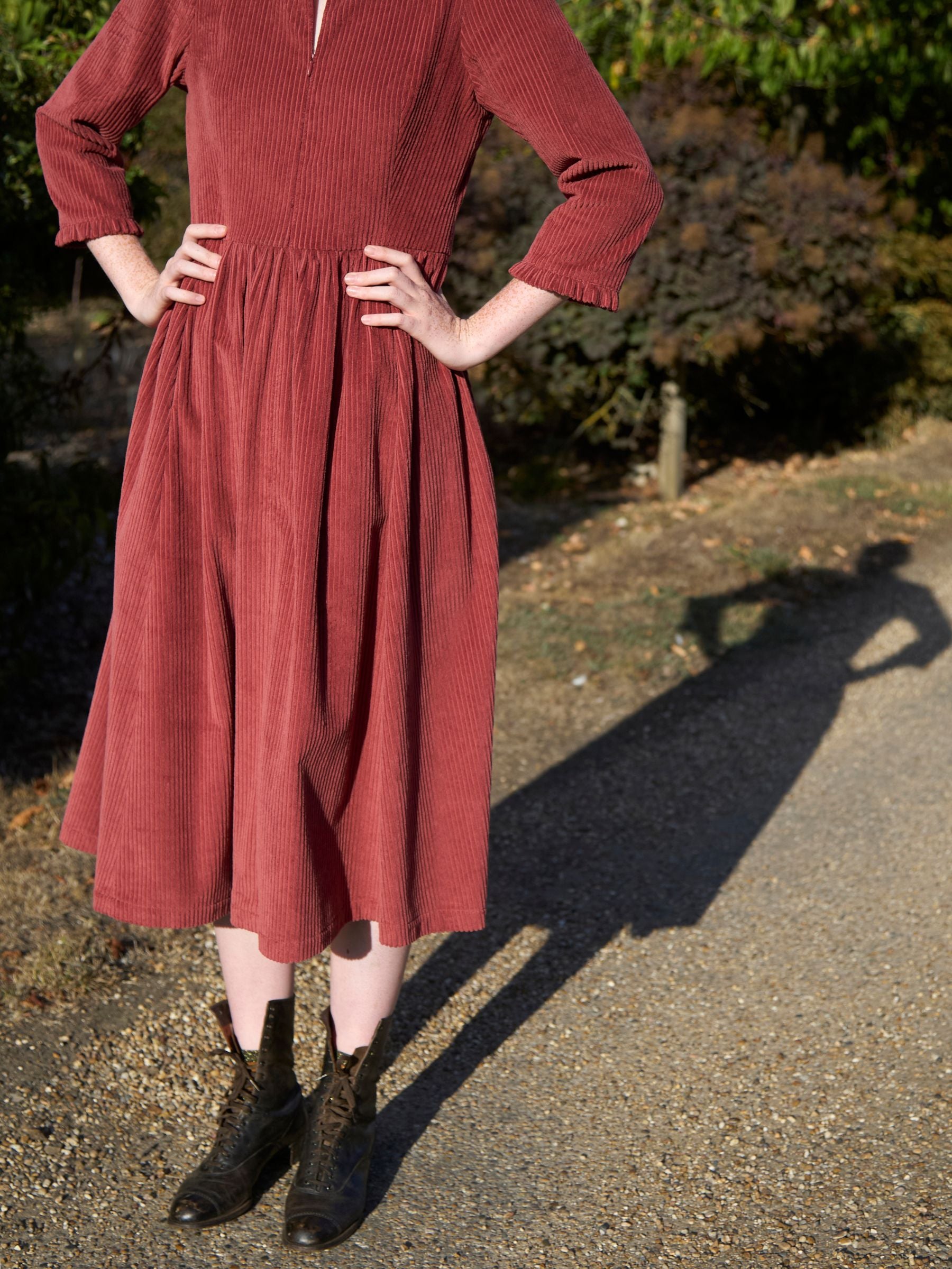 Edie Dress in Rosewood Corduroy