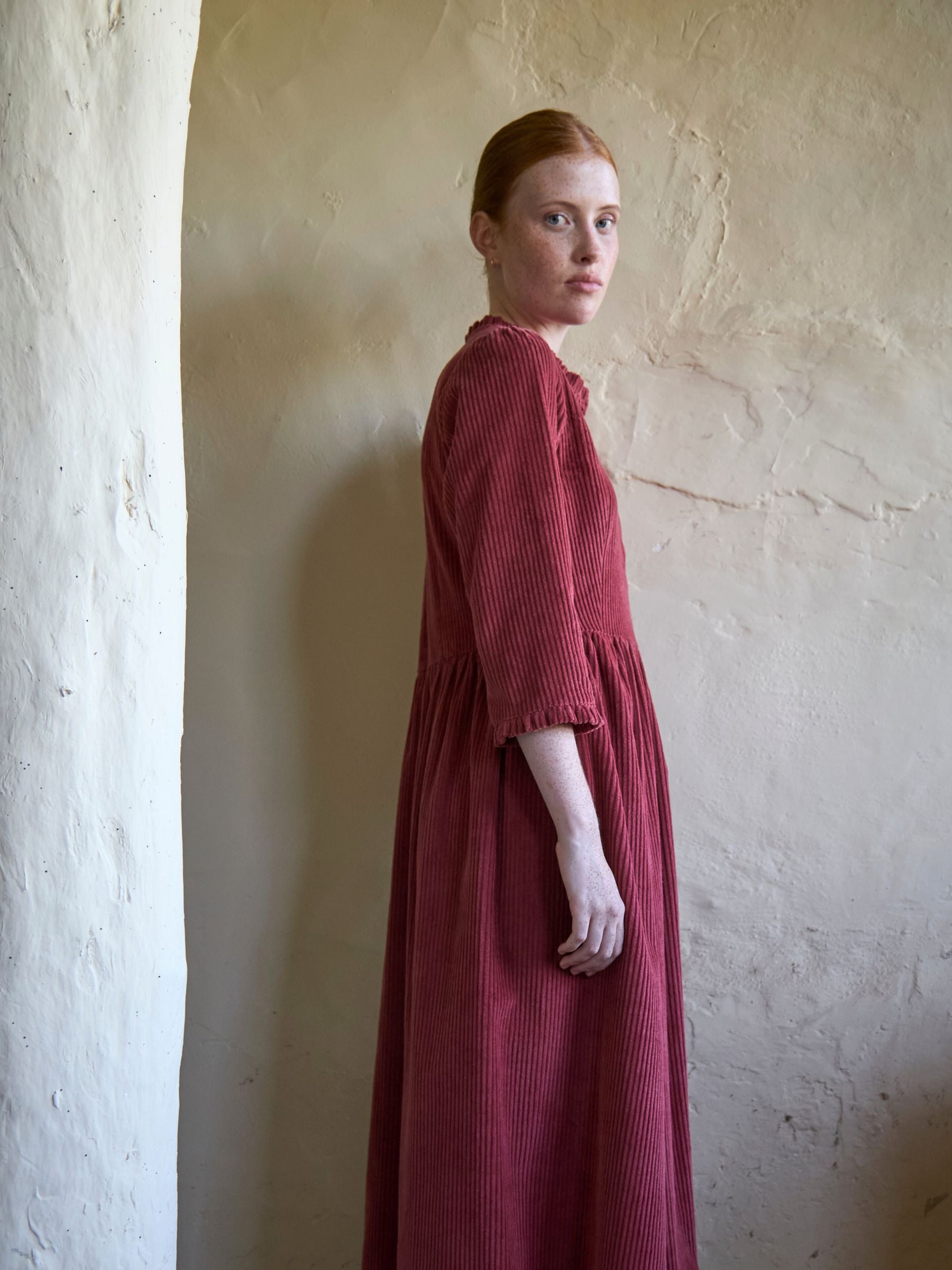 Edie Dress in Rosewood Corduroy