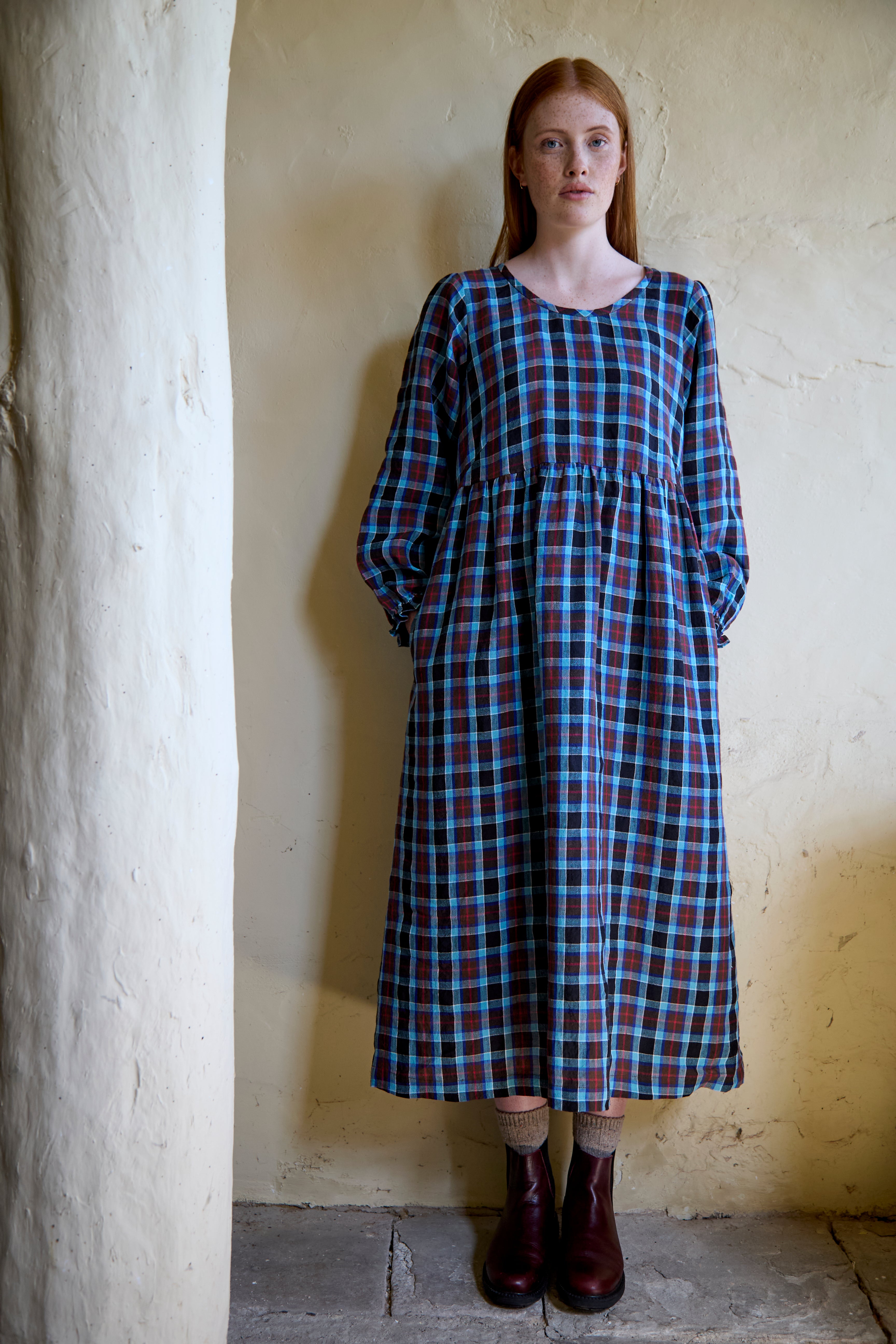 Long Sleeve Stepney Dress in Waterford Irish Linen