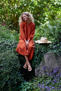 Maxi Cotton Artists Smock Dress . Made in England, Justine Tabak 