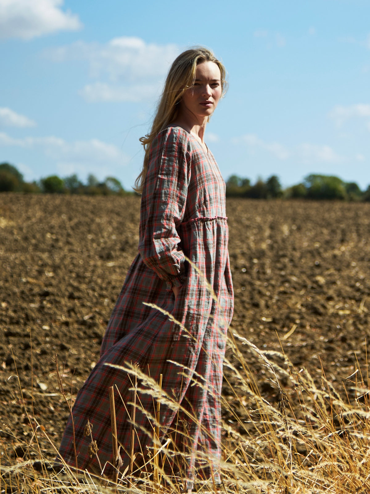 Long Sleeve Stepney Dress in Leitrim Irish Linen