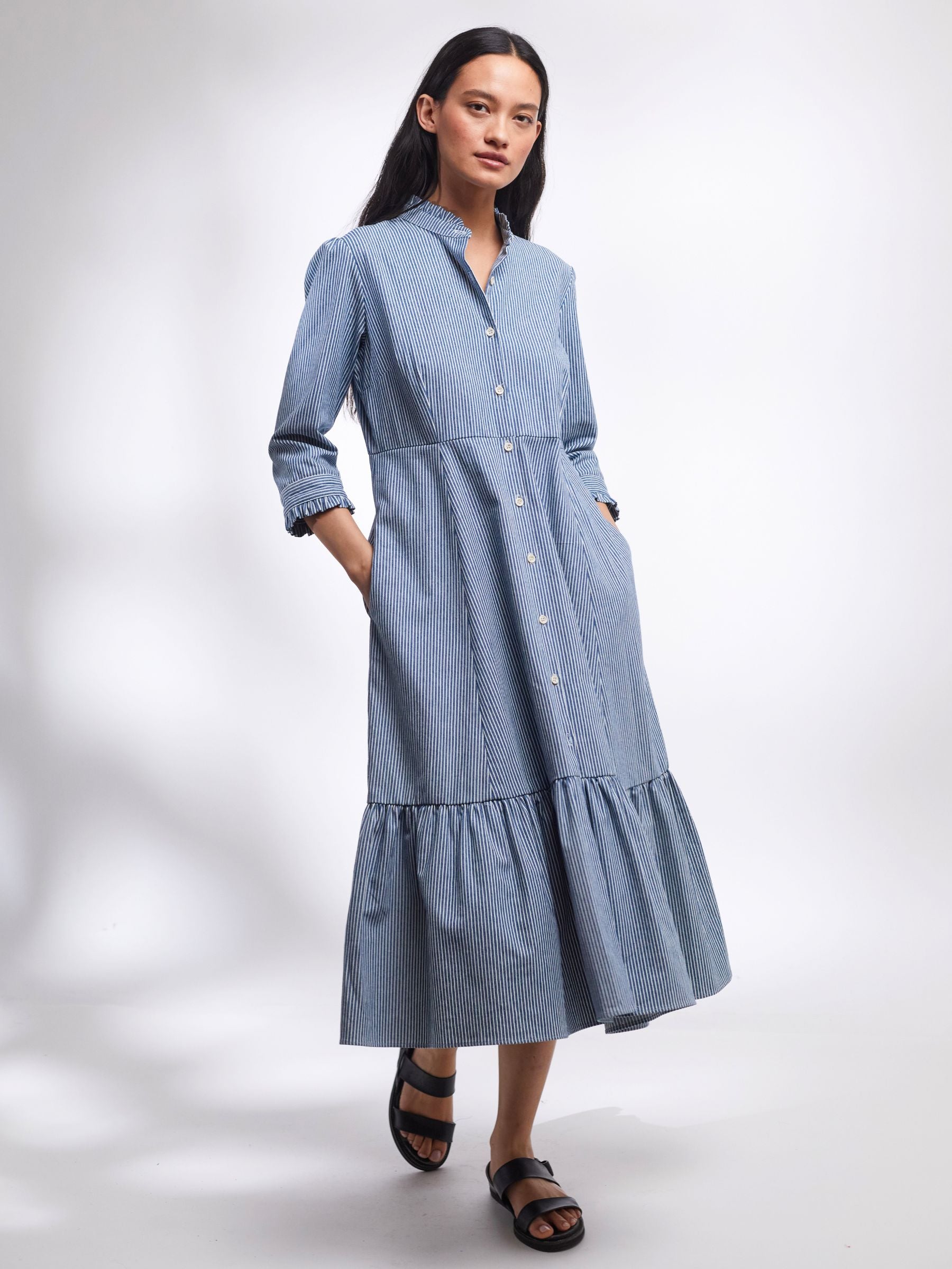 Striped Cotton Shirt Dress | Made in England | Justine Tabak