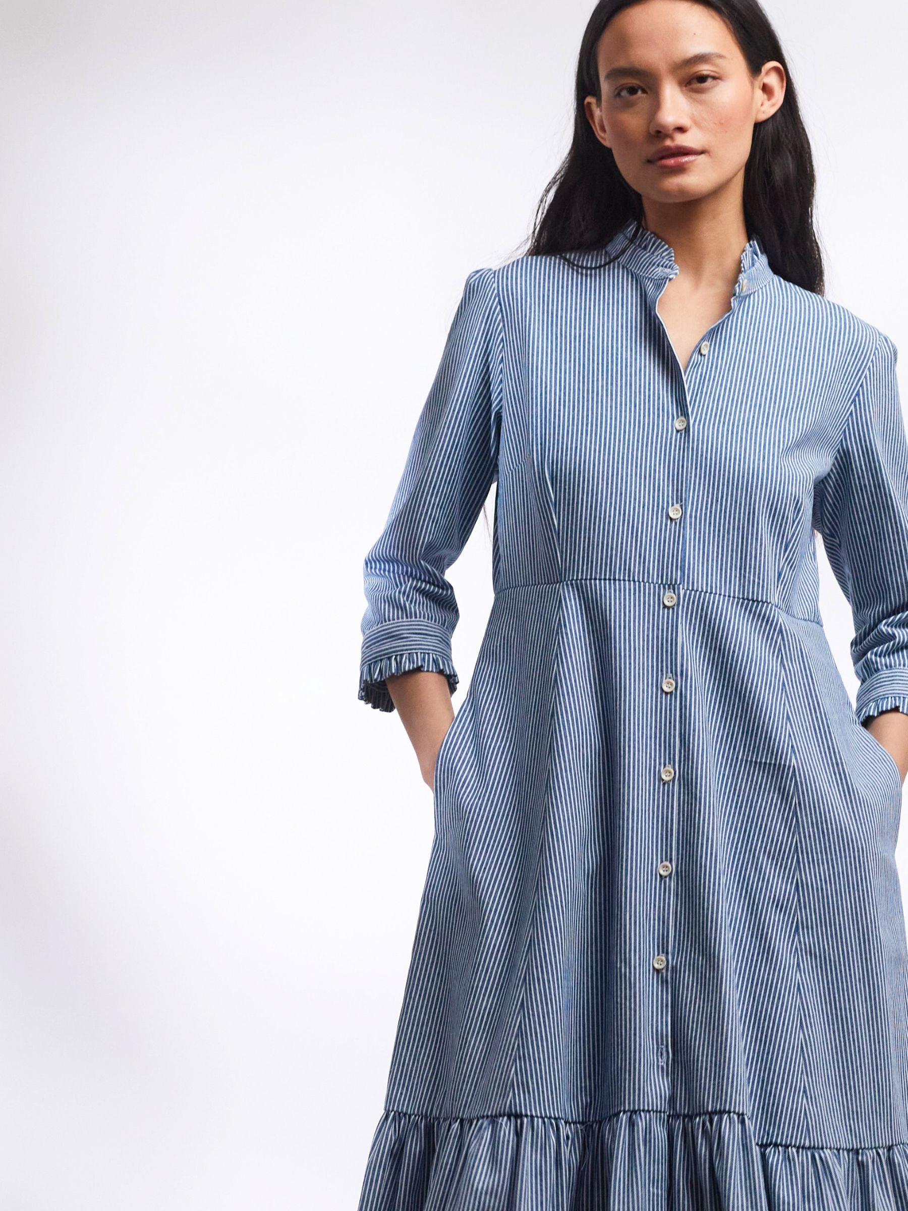 Striped Cotton Shirt Dress | Made in England | Justine Tabak