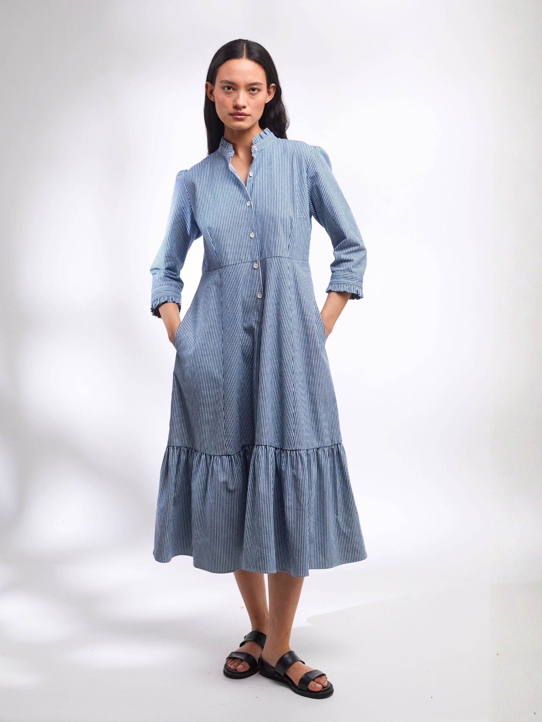 Striped Cotton Shirt Dress | Made in England | Justine Tabak