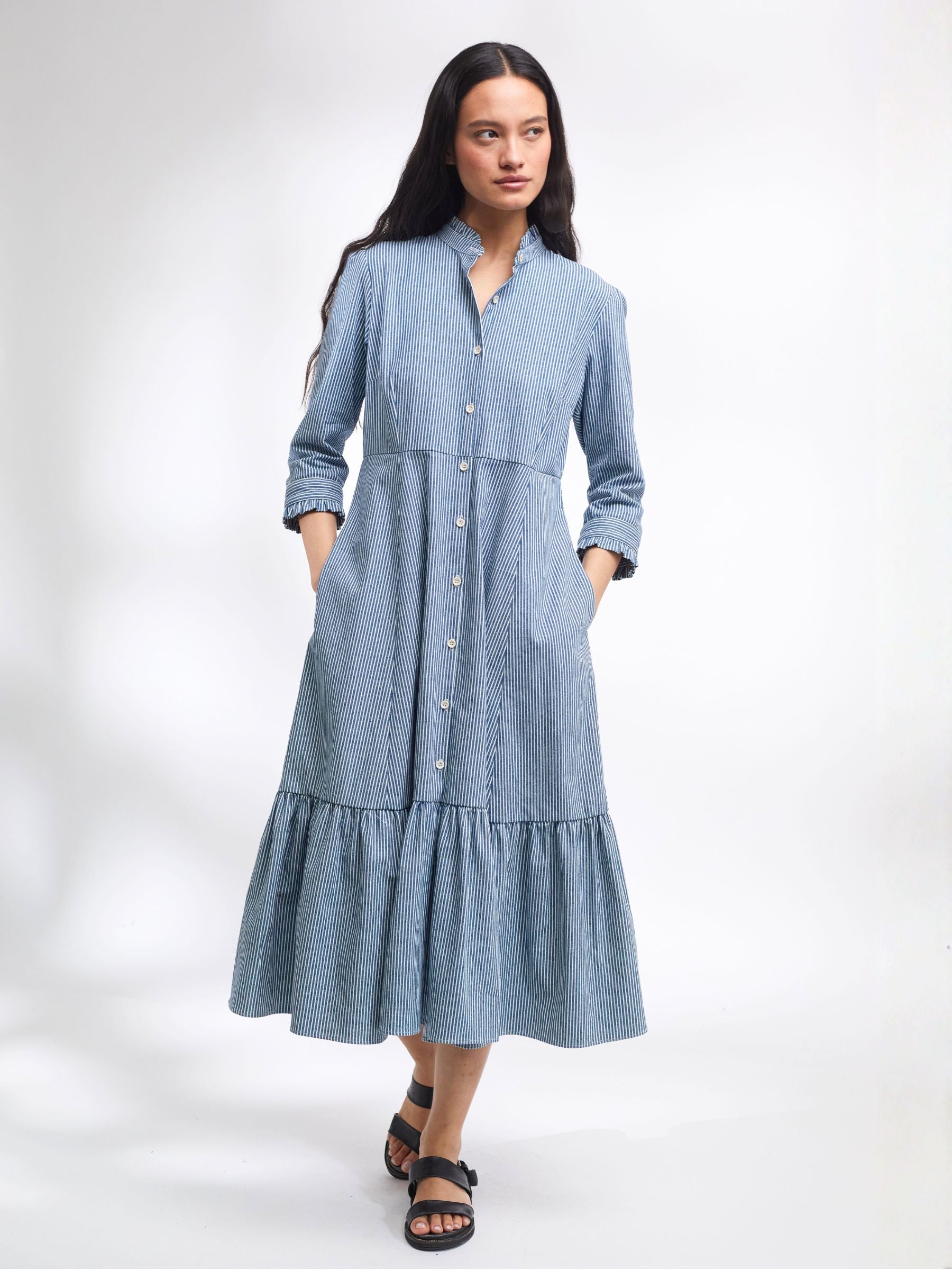 Striped Cotton Shirt Dress | Made in England | Justine Tabak