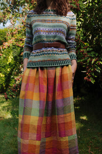 Linen rainbow outlet skirt