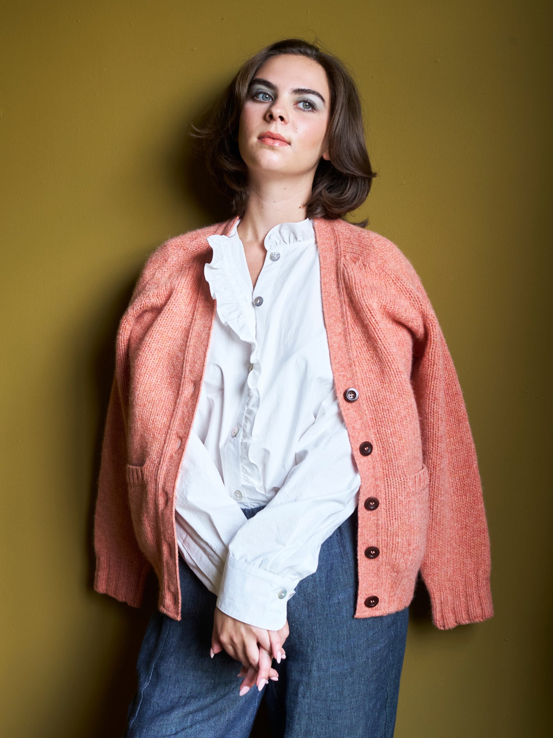 White Ruffle Shirt in Japanese Cotton |  Made in England | Justine Tabak 