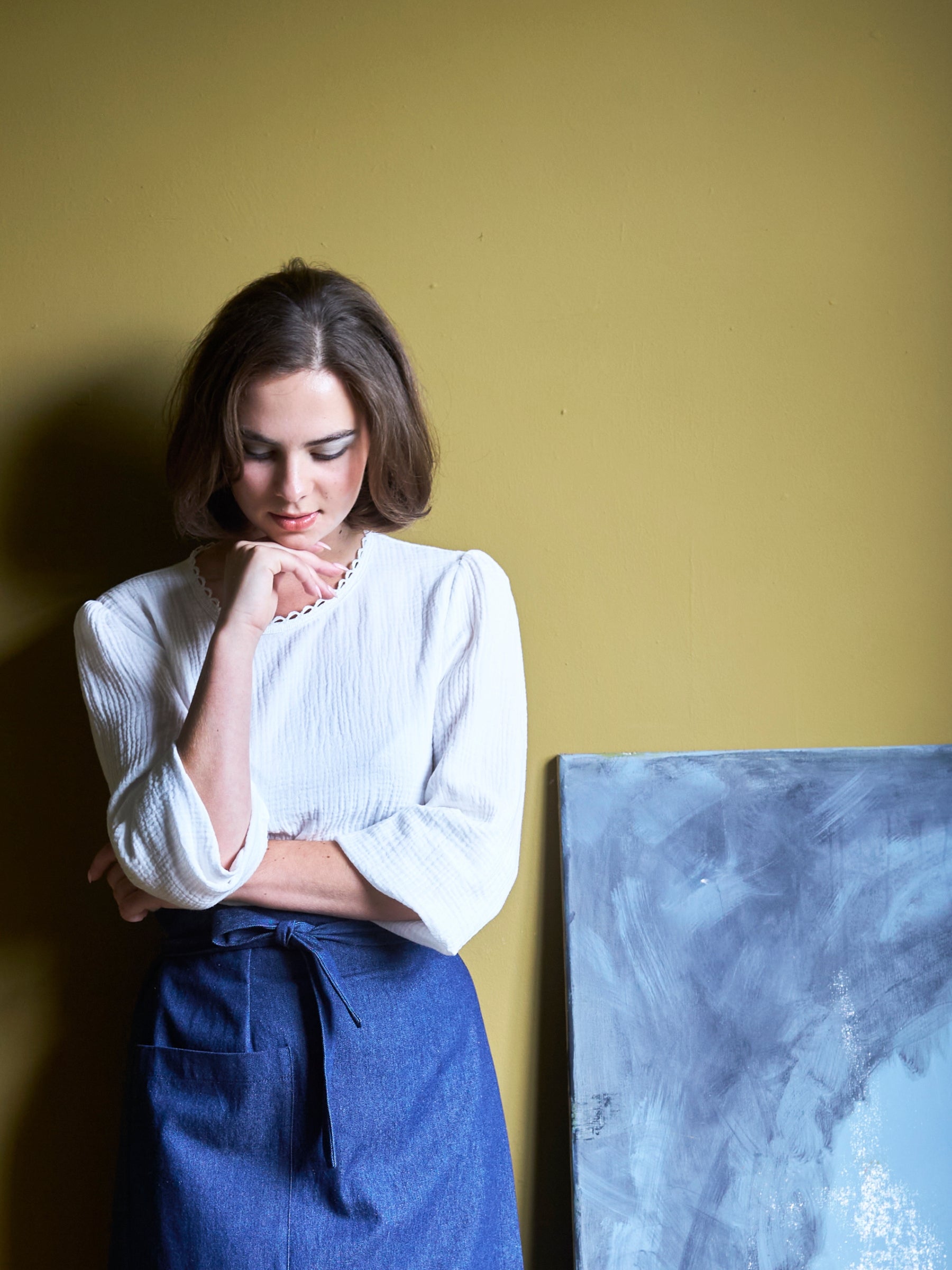 White Top with Nottingham Lace | Made in England | Justine Tabak 