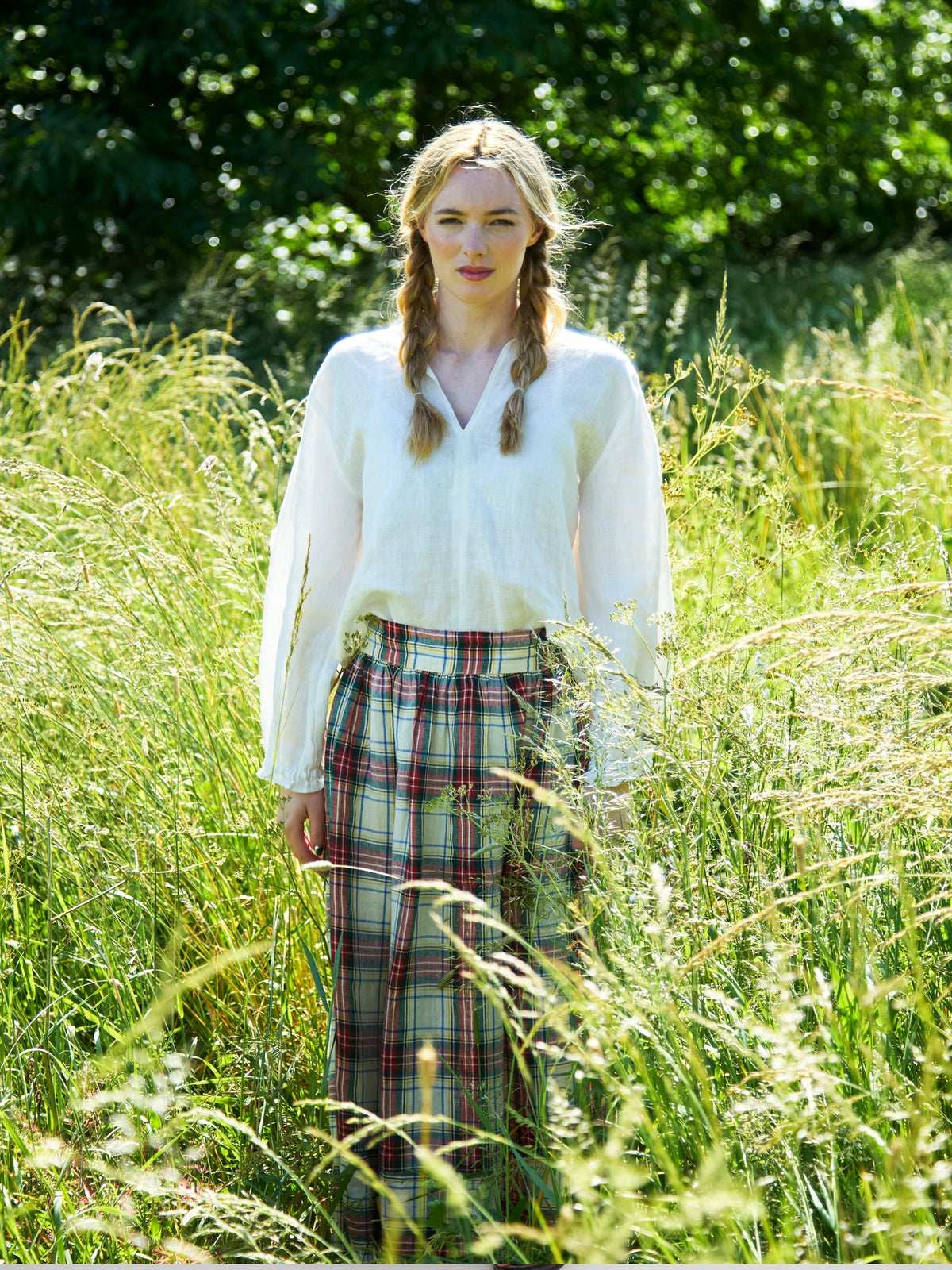 Dover Top in Milk Linen