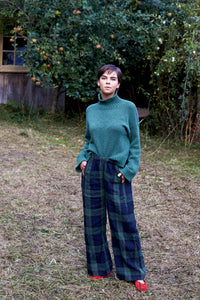 Islay Cropped Jumper in Lovat Marl Lambswool