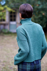 Islay Cropped Jumper in Lovat Marl Lambswool