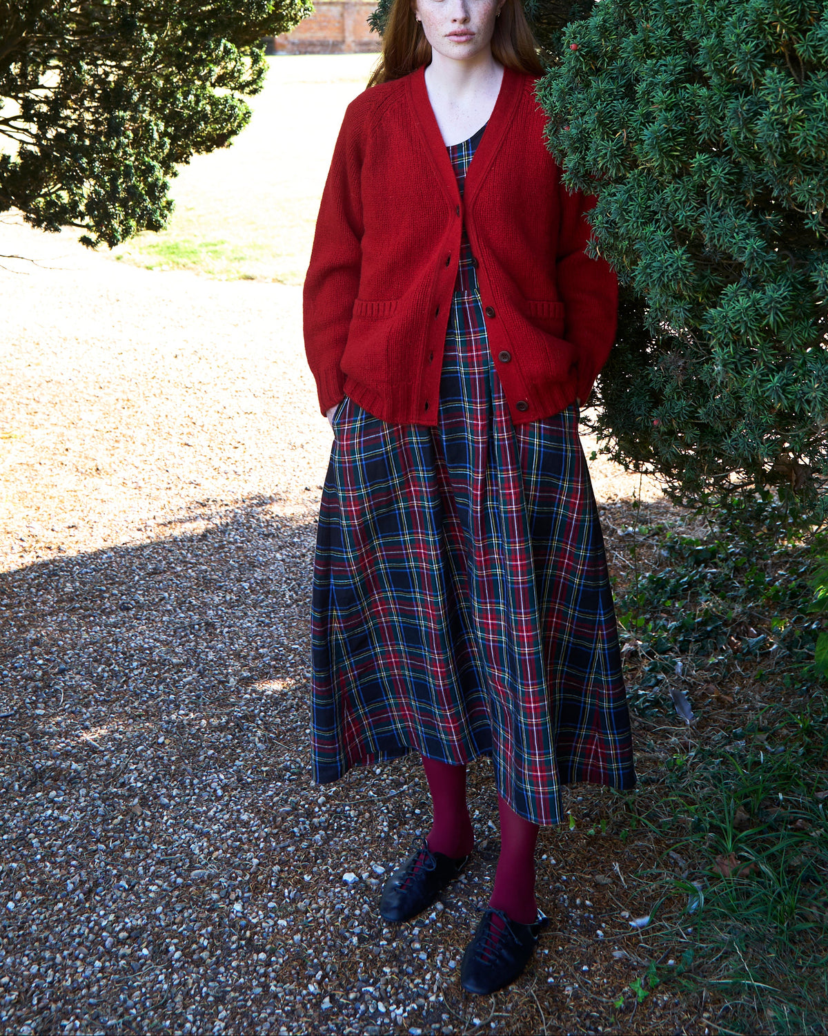 Pocket Cardigan in Scarlet