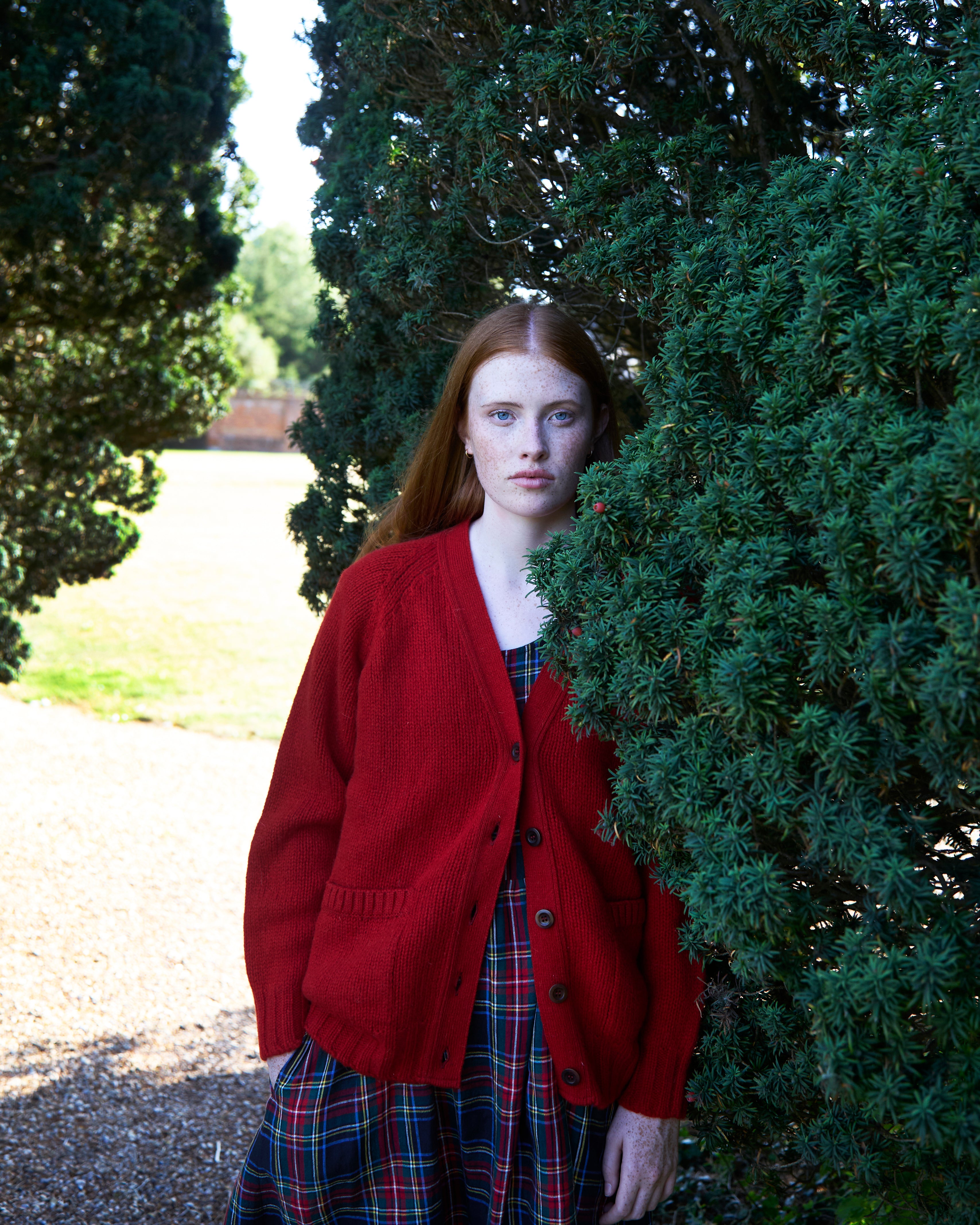 Pocket Cardigan in Scarlet