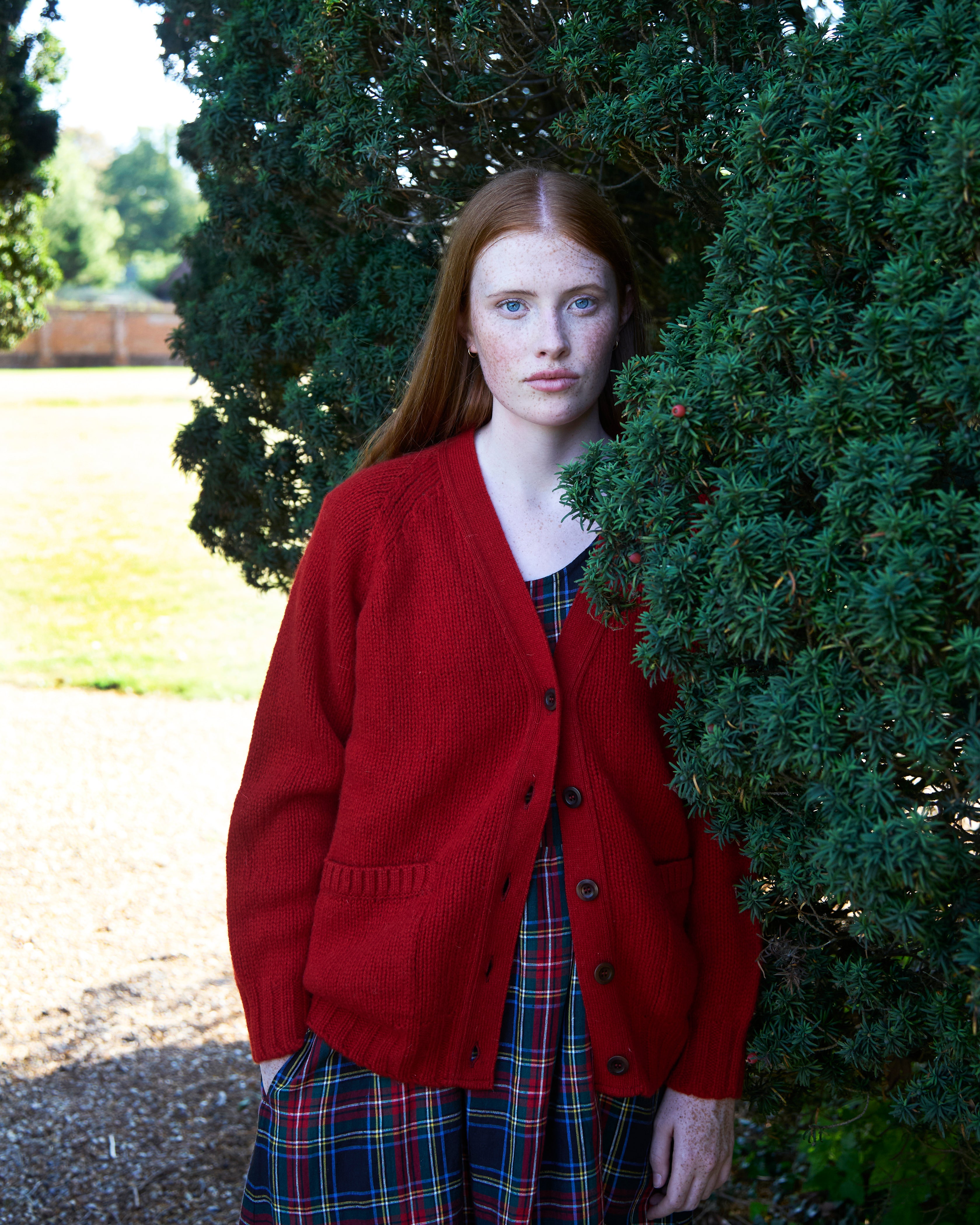 Pocket Cardigan in Scarlet