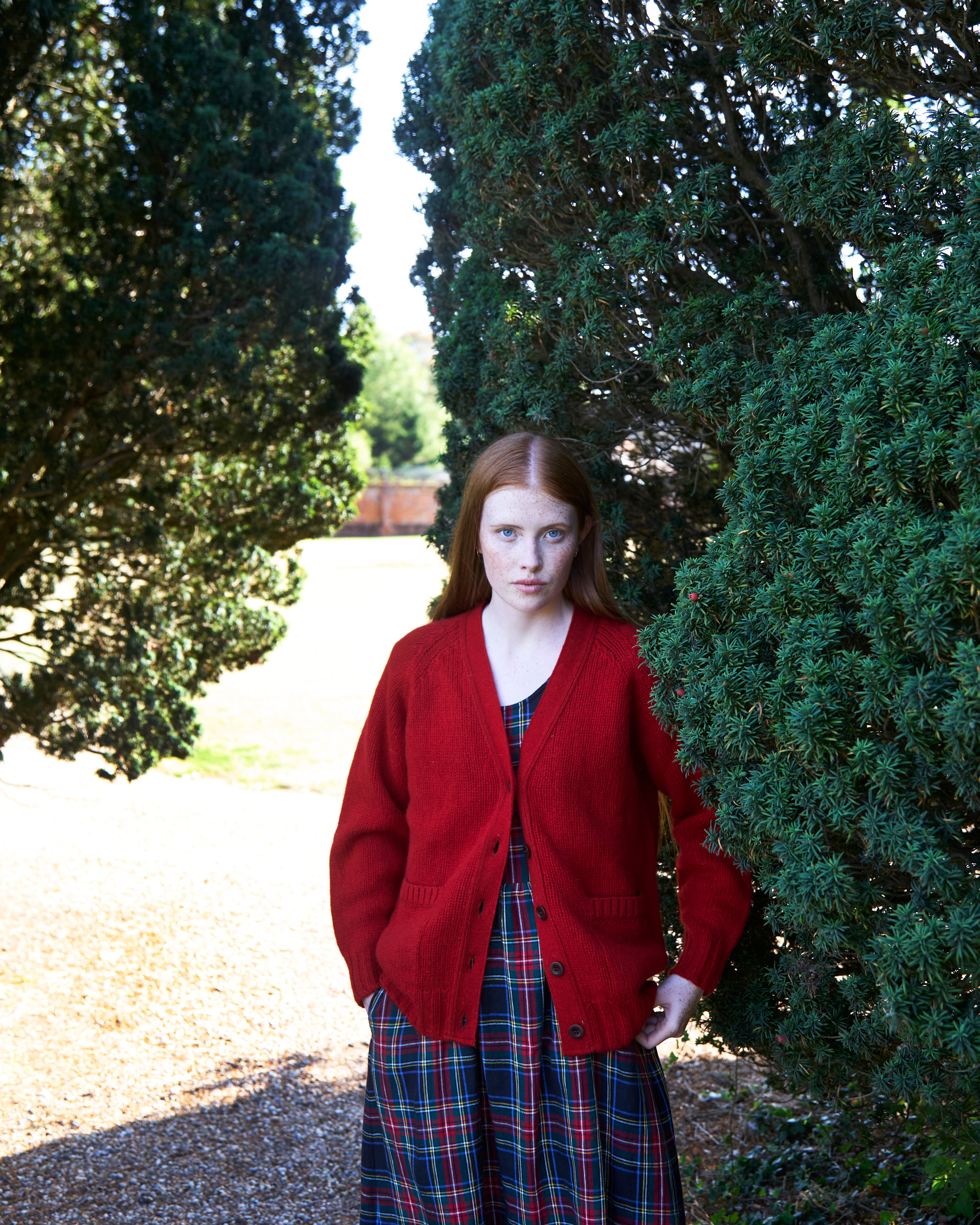 Pocket Cardigan in Scarlet