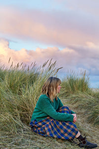 Islay Cropped Jumper in Lovat Marl Lambswool