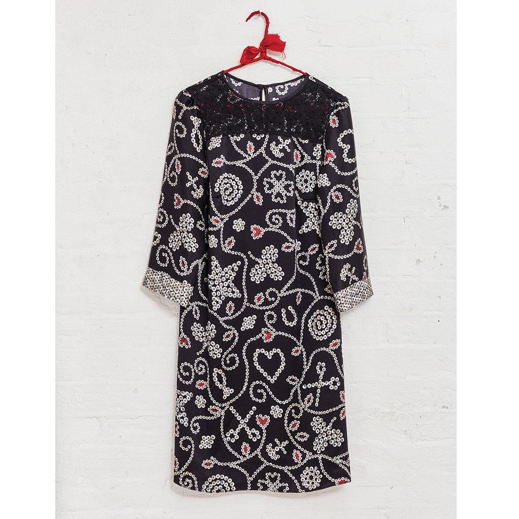 Pearly Queen Black Silk Dress