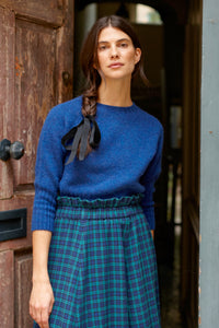 Blackwatch tartan ,brushed cotton, maxis skirt with pockets . Elasticated waist 